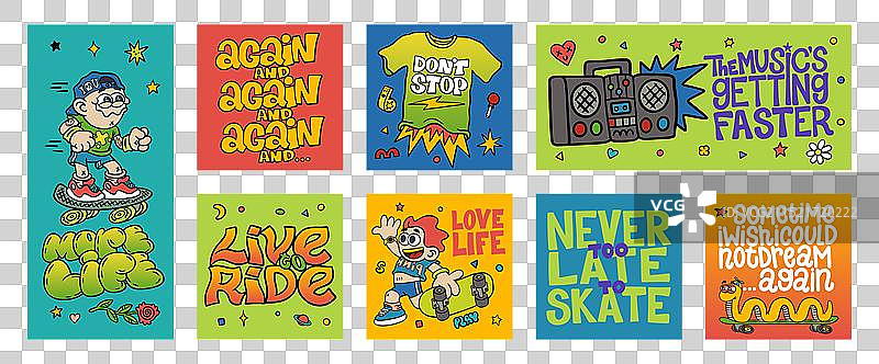 滑板海报标语女孩图片素材