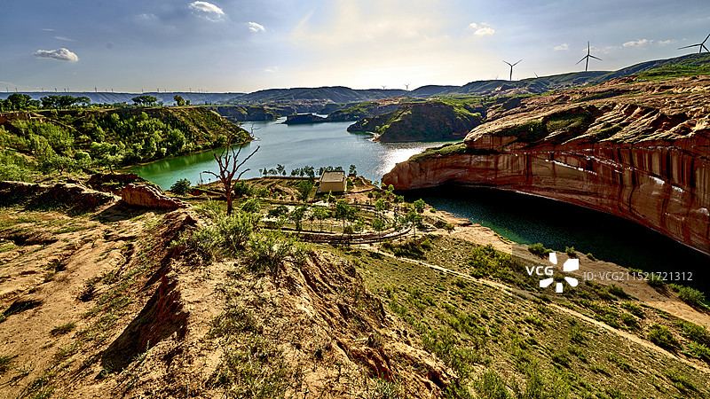 靖边波浪谷景区鳄鱼湖图片素材