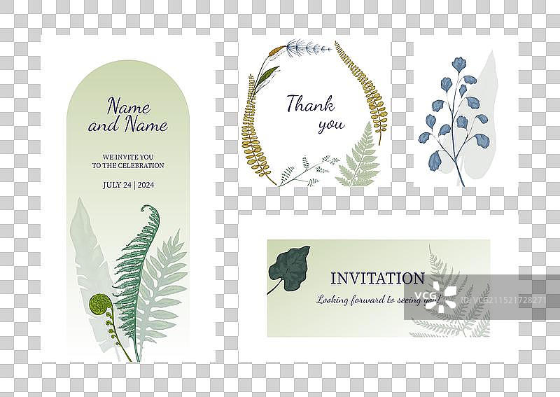 婚礼请柬贺卡设计图片素材