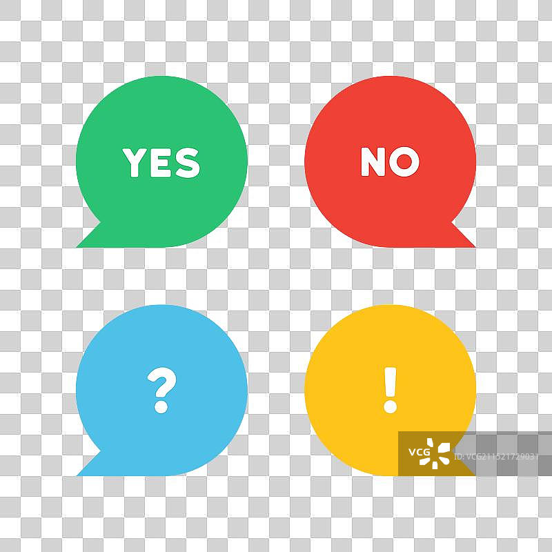 “是”与“否”对话气泡图标图片素材