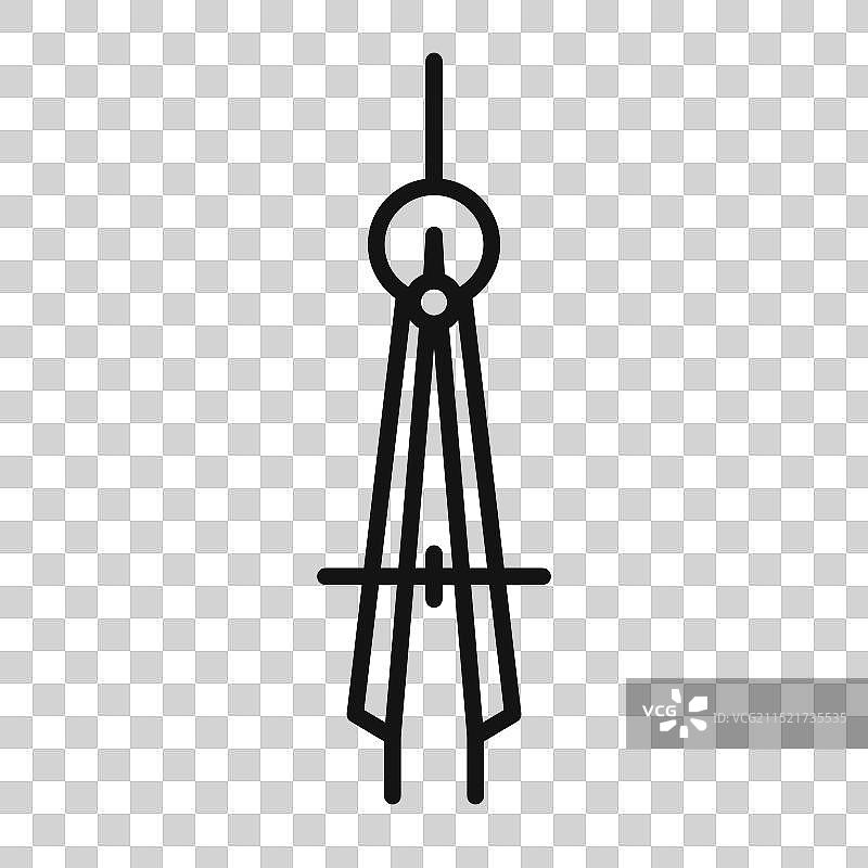 用于技术制图的指南针工具图标图片素材