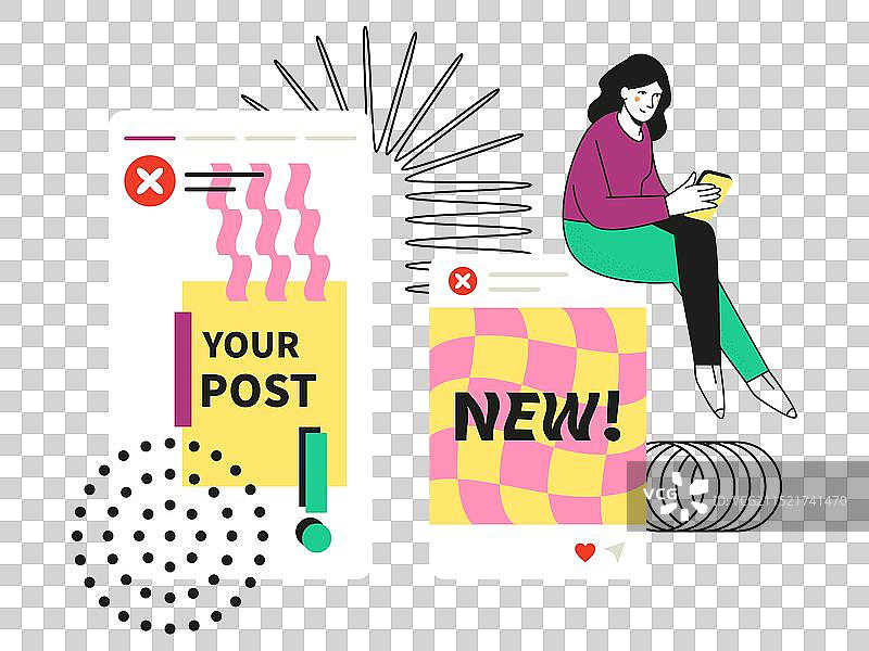 包含重要信息的新帖子-社交媒体图片素材