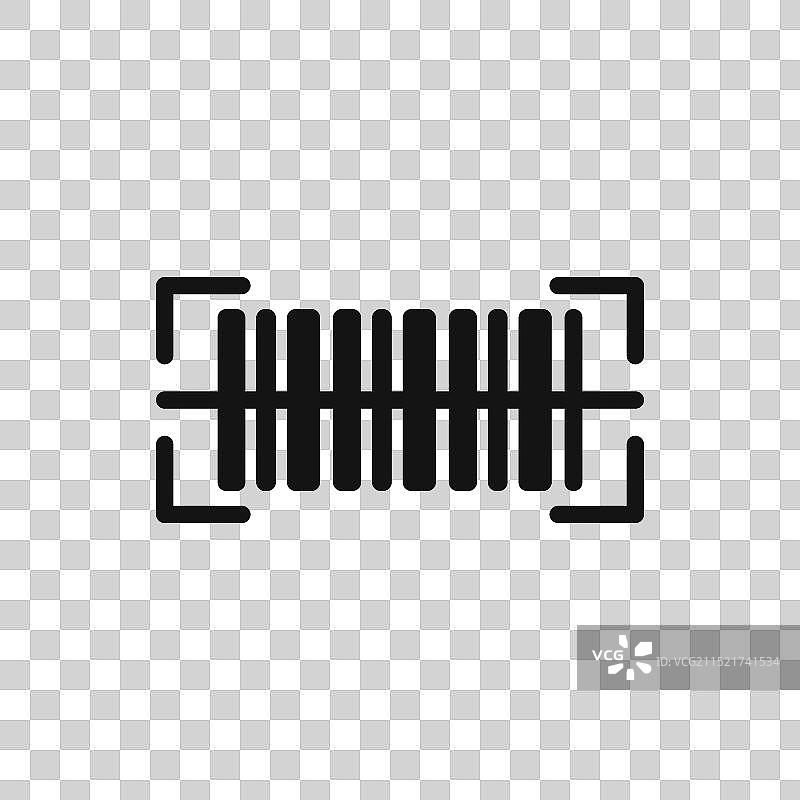 条形码扫描器黑色线条艺术图标图片素材