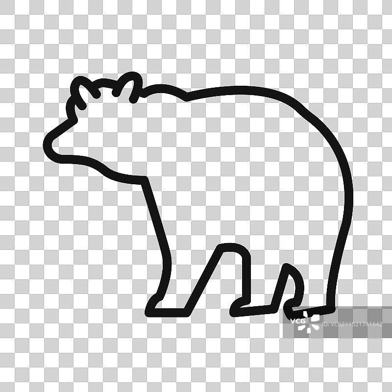 熊图标黑色线条艺术图片素材