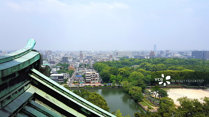 日本爱知县名古屋市，从名古屋城眺望名古屋市图片素材