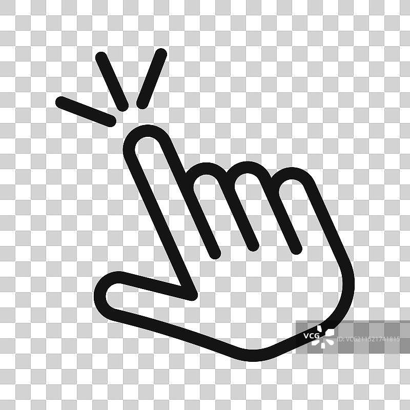 电脑手形光标点击图标黑色线条艺术图片素材