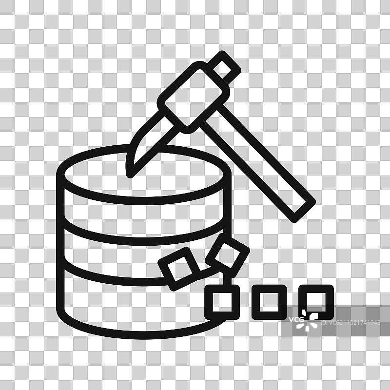 数据挖掘黑色线条图标图片素材