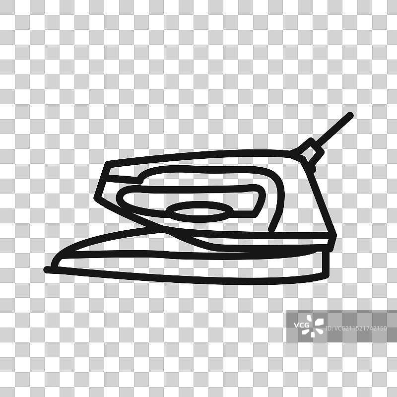 电熨斗黑色线条图标图片素材