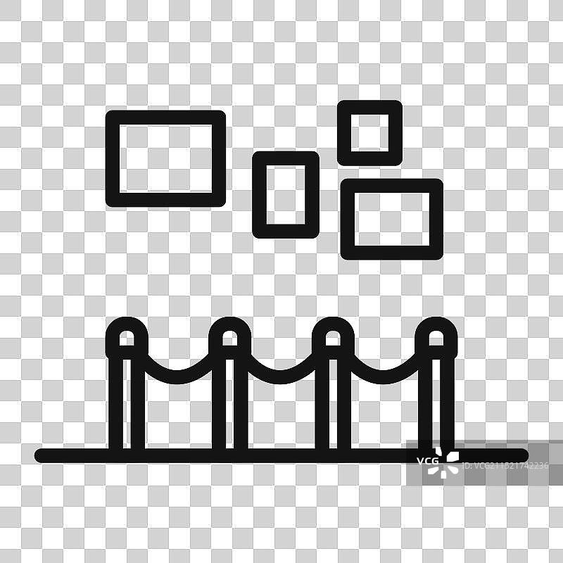 展览图标黑色线条艺术图片素材