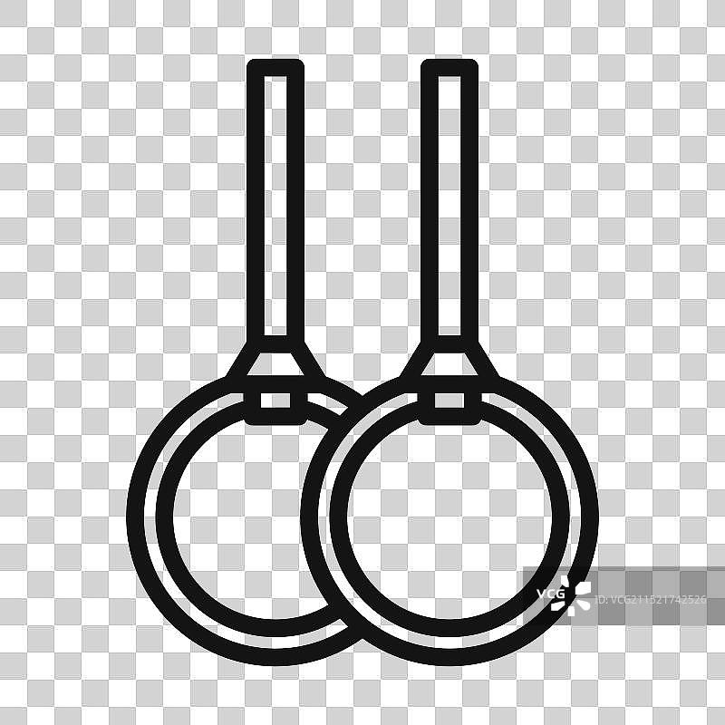 体操吊环图标黑色线条图片素材