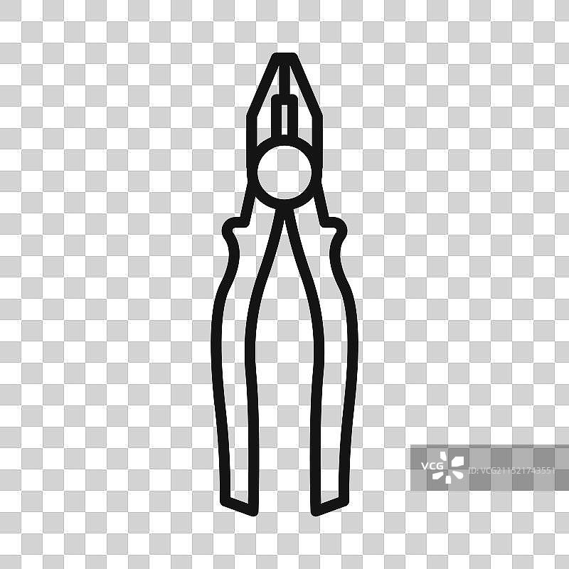 水管工钳子黑色线条艺术图标图片素材