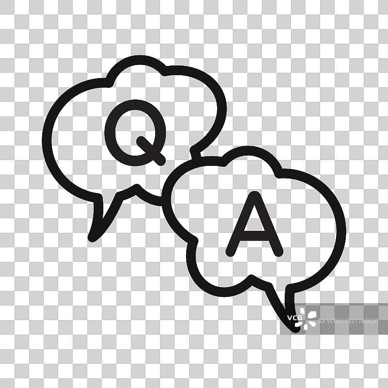 问答图标黑线艺术图片素材