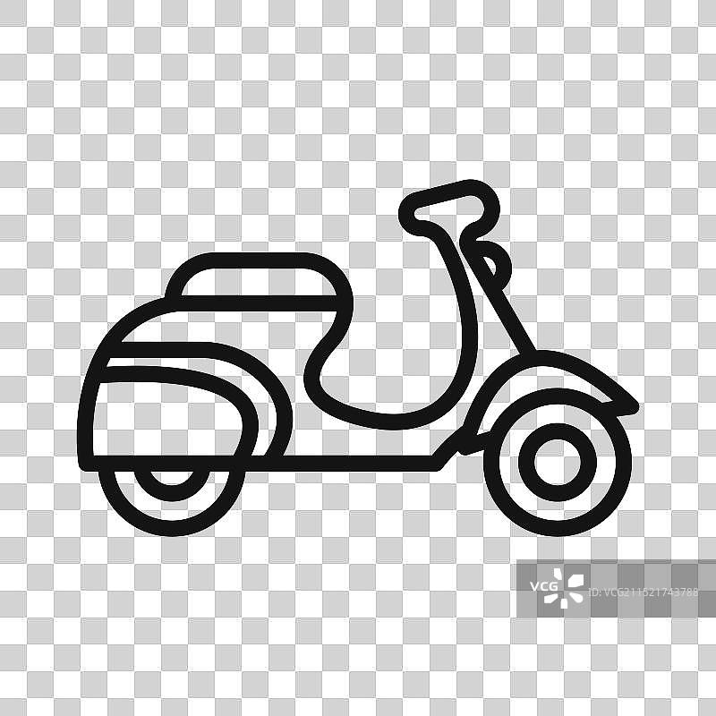 滑板车黑色线条艺术图标图片素材