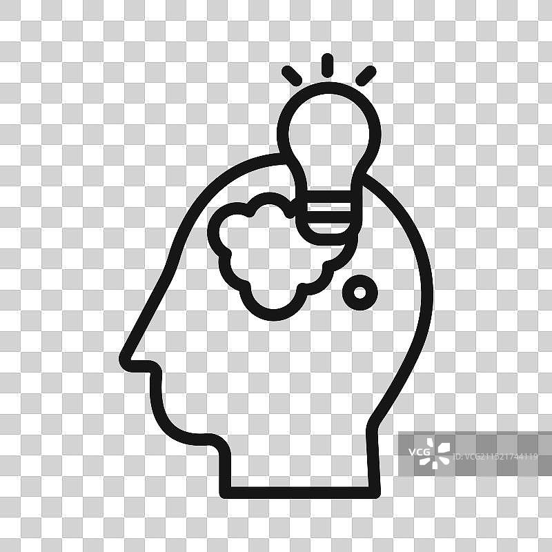 黑色线条思考图标图片素材