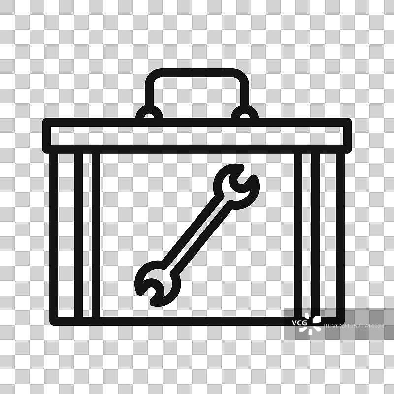 工具箱图标黑色线条艺术图片素材