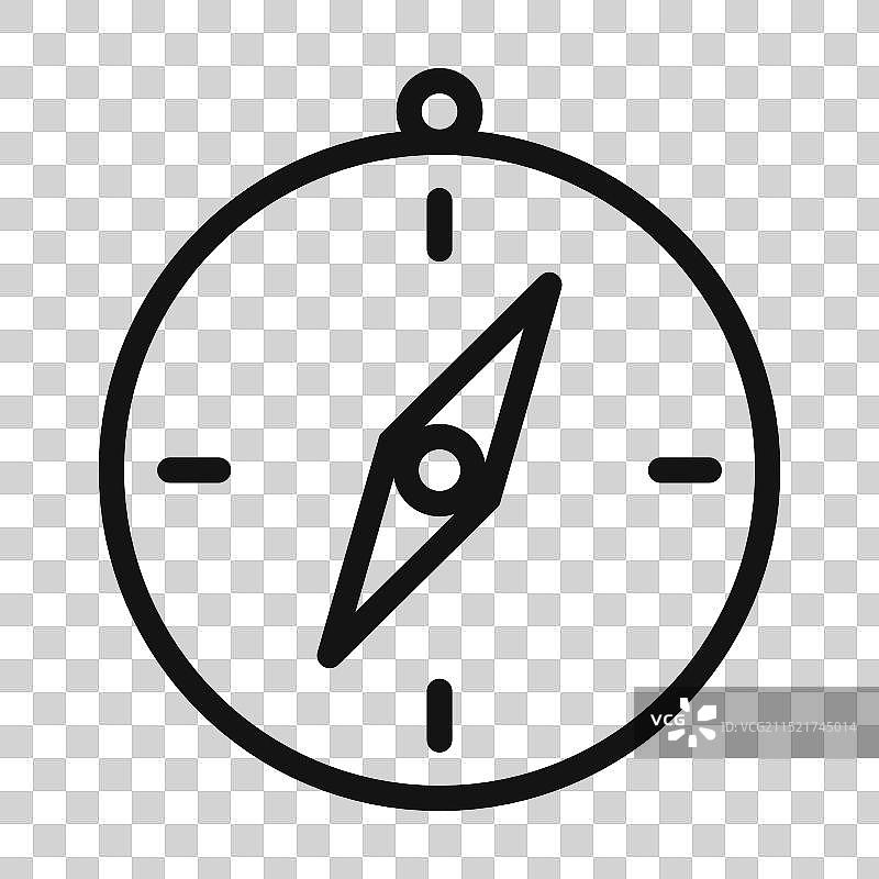 指南针导航图标黑色线条艺术图片素材