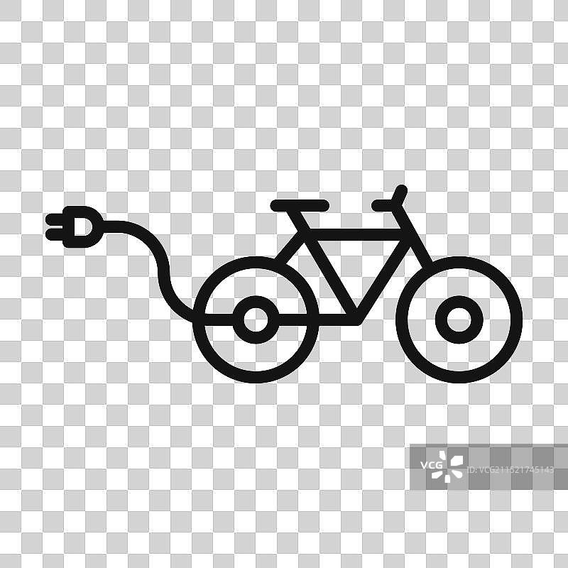 电动自行车图标黑色线条艺术图片素材