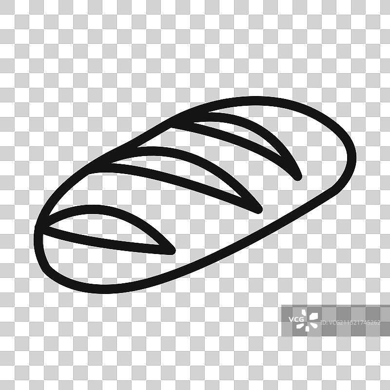 新鲜面包图标黑色线条图片素材