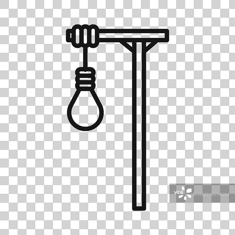 绞刑架黑色线条艺术图片素材