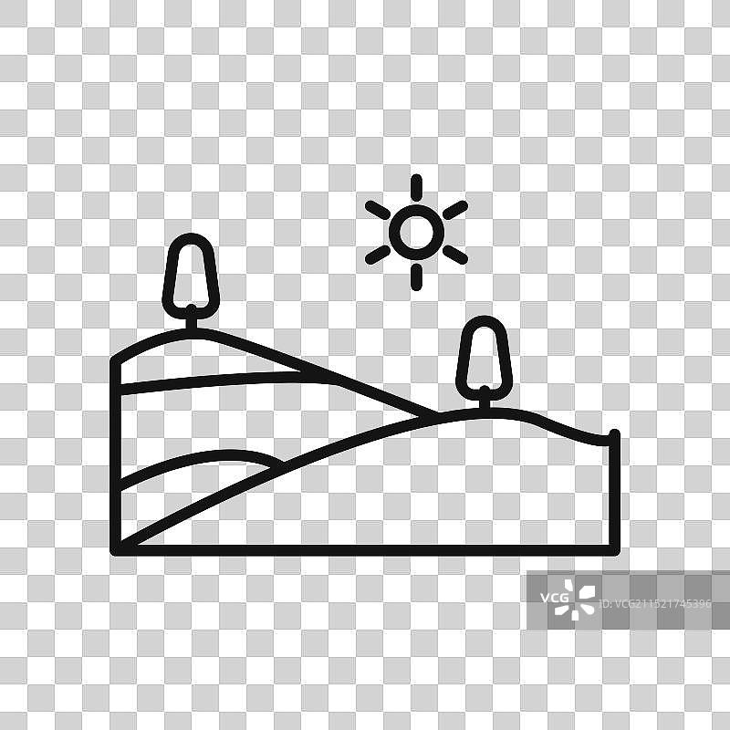 丘陵图标黑色线条艺术图片素材