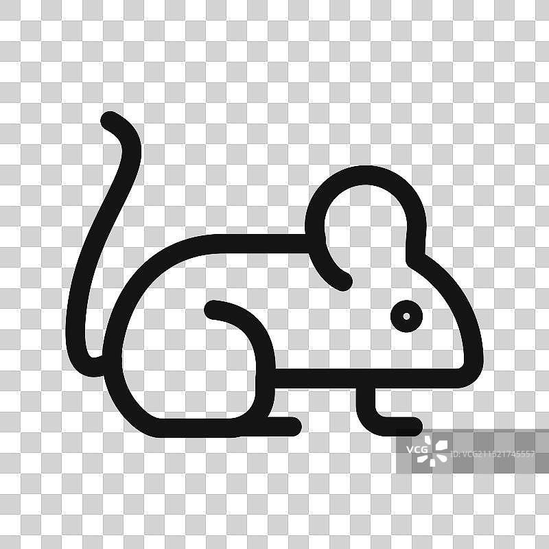 黑色线条鼠标动物图标图片素材