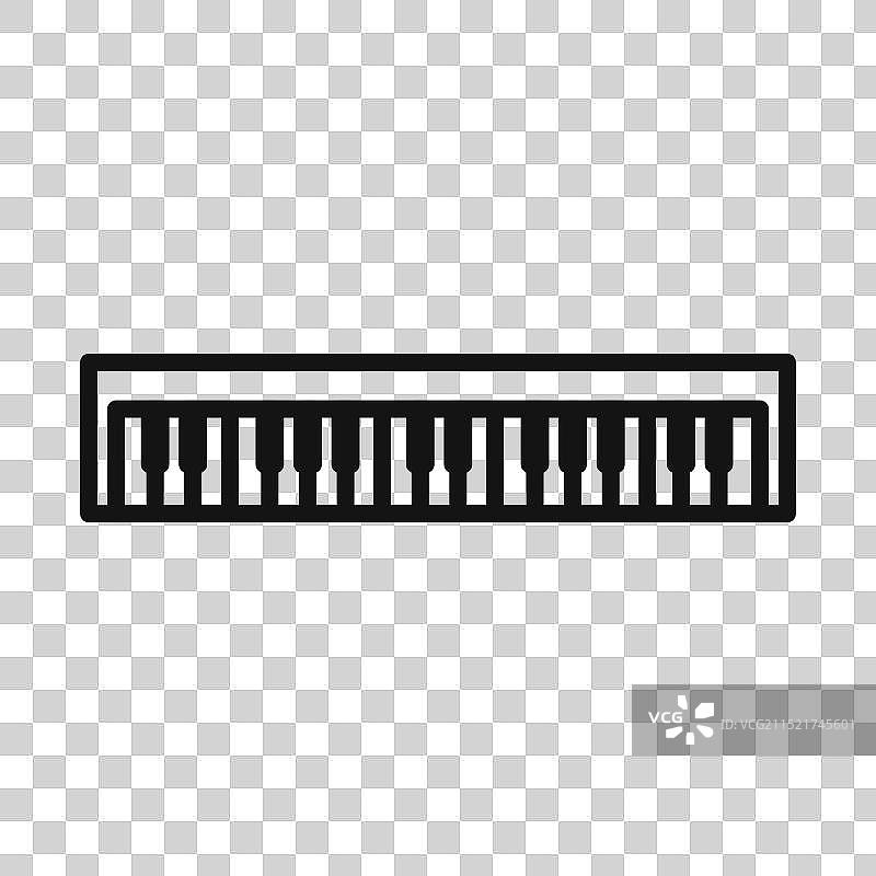 钢琴图标黑色线条艺术图片素材
