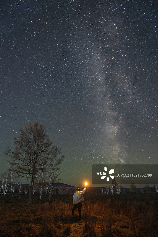阿尔山星空图片素材