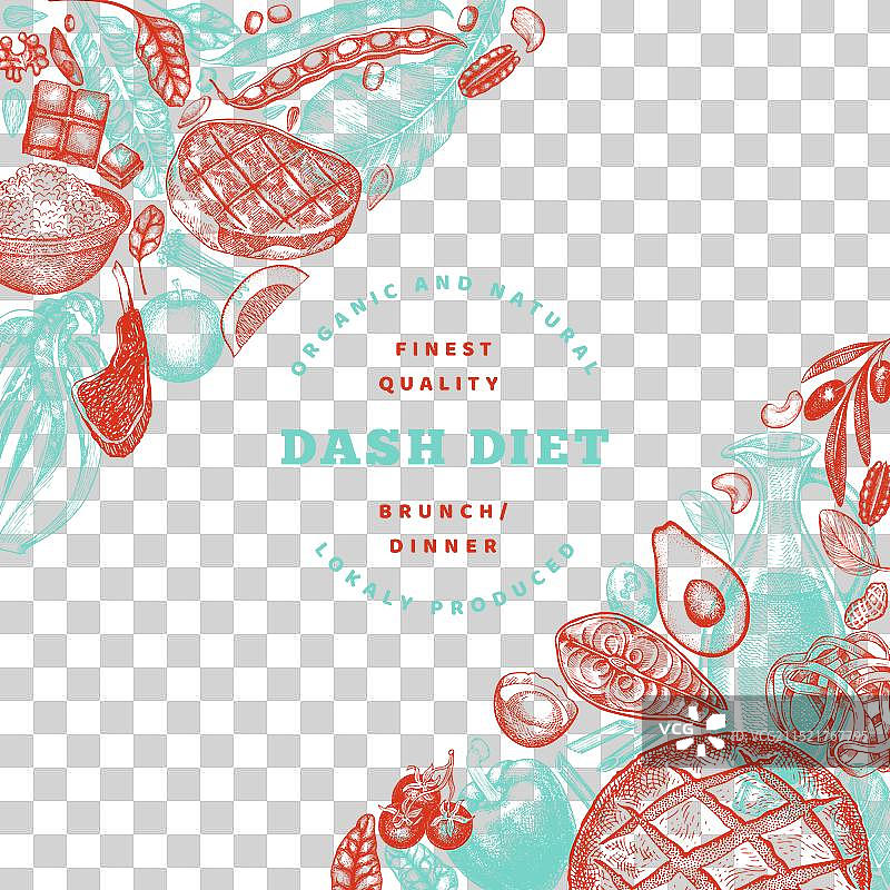 健康饮食手绘设计模板图片素材