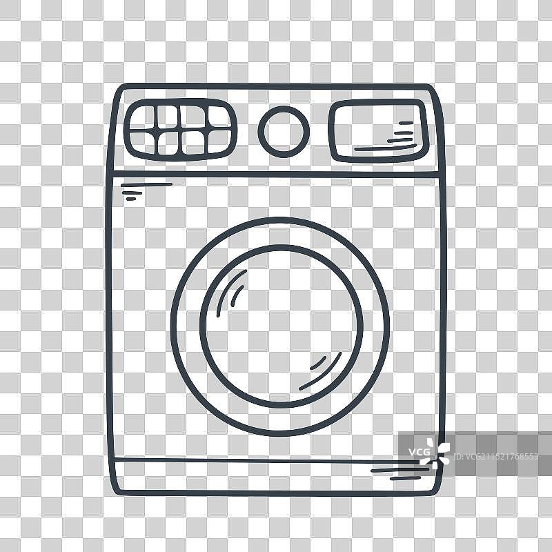涂鸦风格的洗衣机图片素材