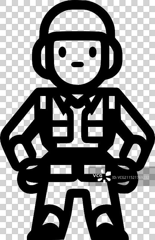 军队黑白隔离图标图片素材