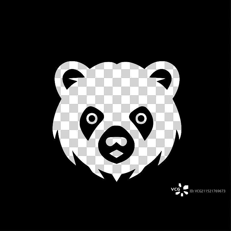 黑白孤立的熊图标图片素材