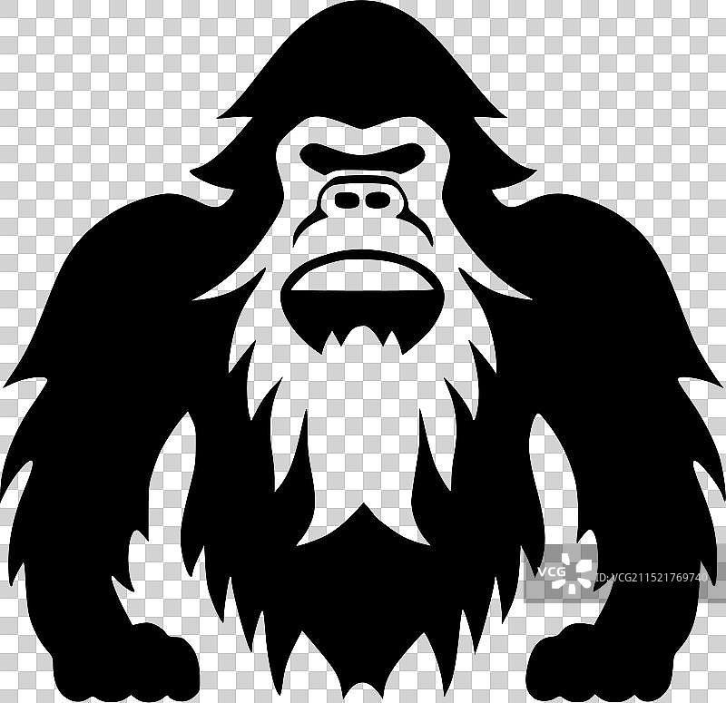 大脚怪（黑白）图片素材