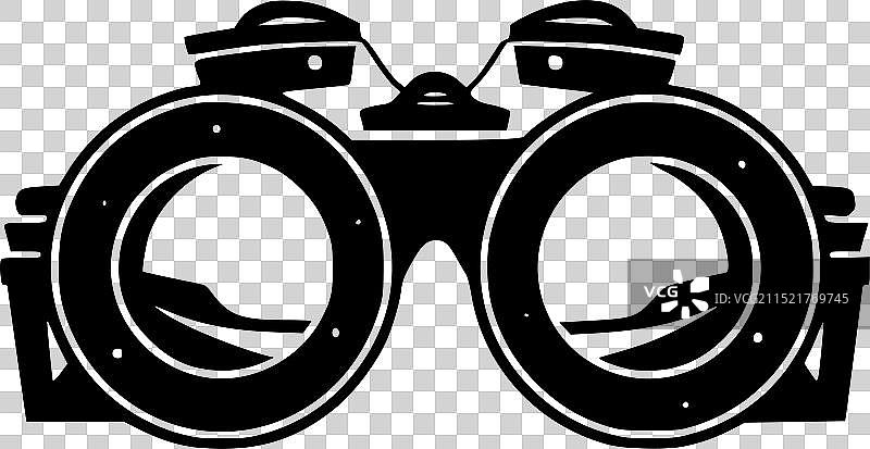 双筒望远镜黑白隔离图标图片素材