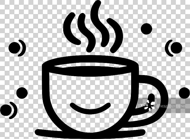 咖啡 - 黑白隔离图标图片素材