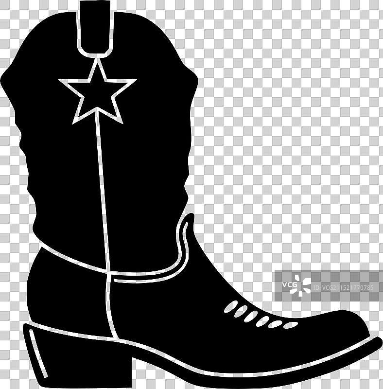 牛仔靴 - 简约剪影图片素材