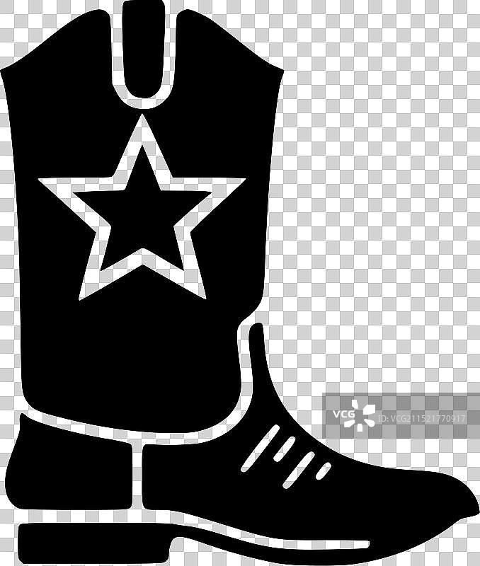 牛仔靴-极简扁平风logo图片素材