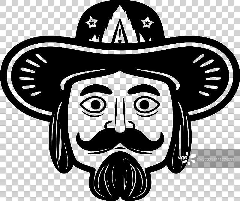 墨西哥黑白隔离图标图片素材