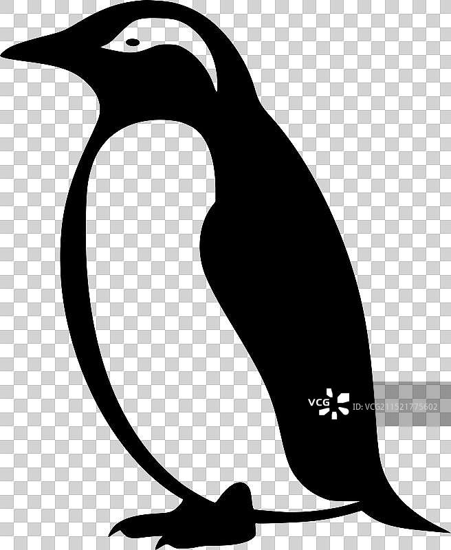 企鹅简约扁平风标志图片素材