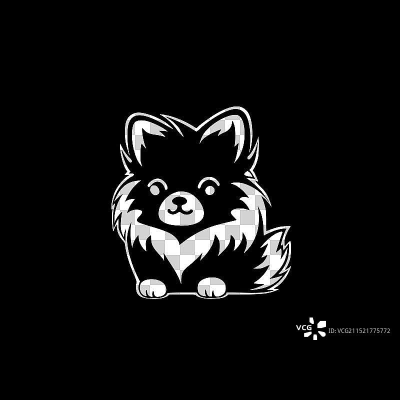 博美犬极简剪影图片素材