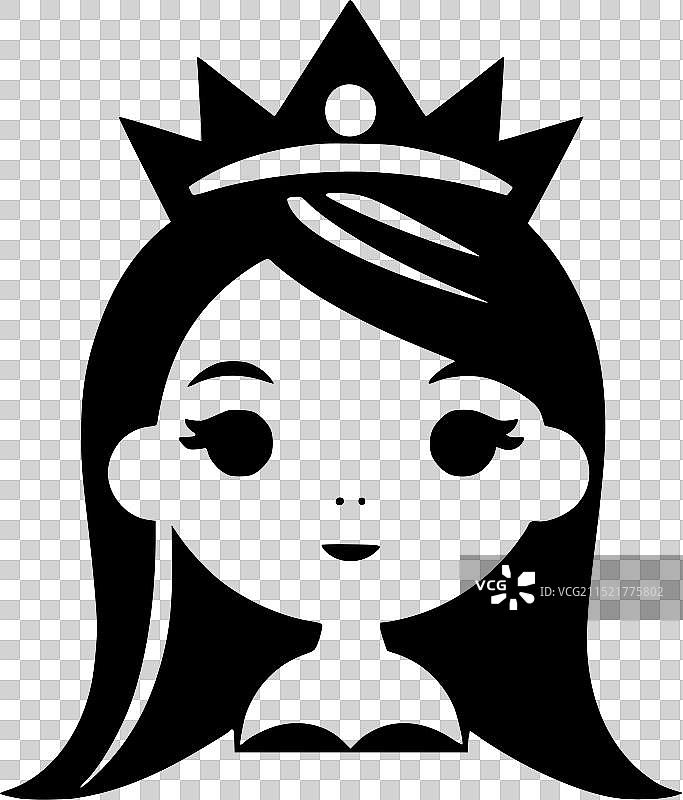 公主黑白隔离图标图片素材