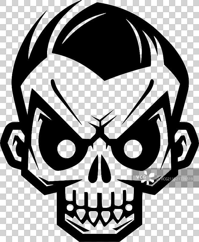 骷髅 - 黑白孤立图标图片素材