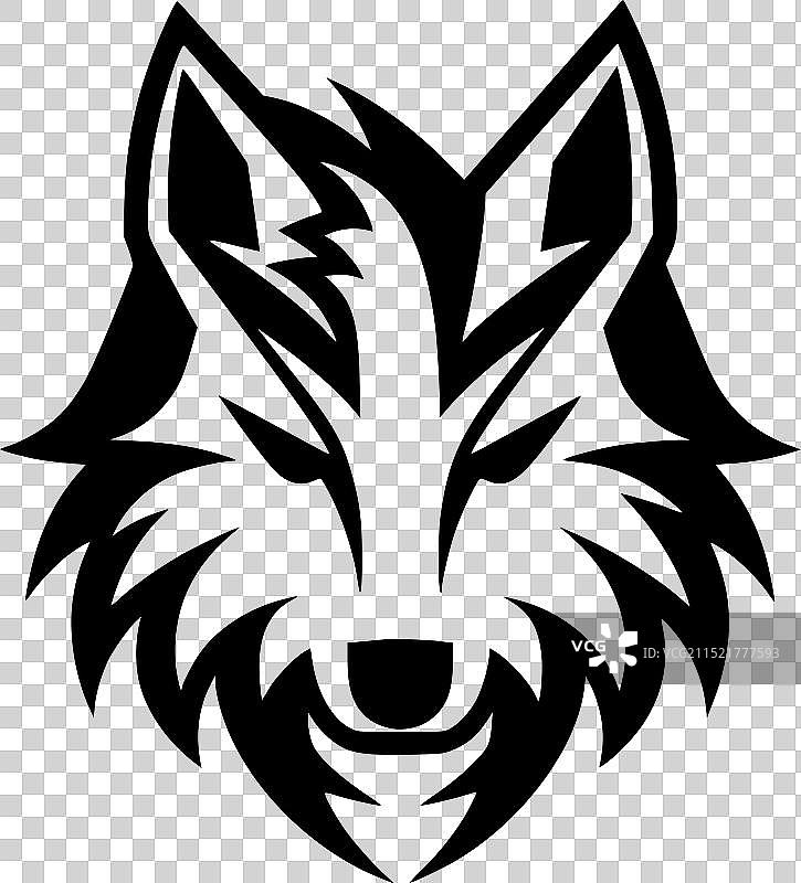 狼 - 黑白隔离图标图片素材