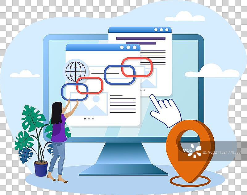 网站开发人员为SEO建立反向链接图片素材