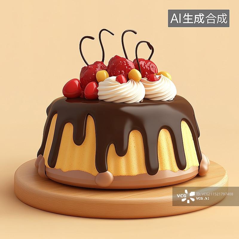 【AI数字艺术】巧克力布丁图片素材
