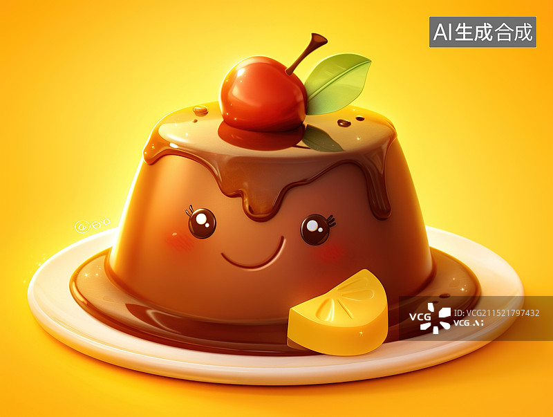 【AI数字艺术】巧克力布丁图片素材