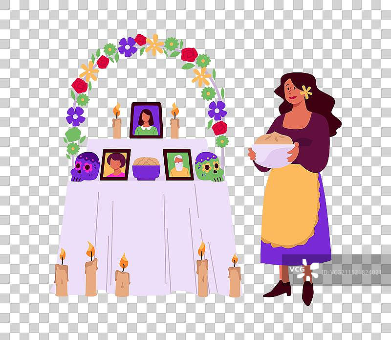 为亲人准备的“亡灵节”祭坛图片素材