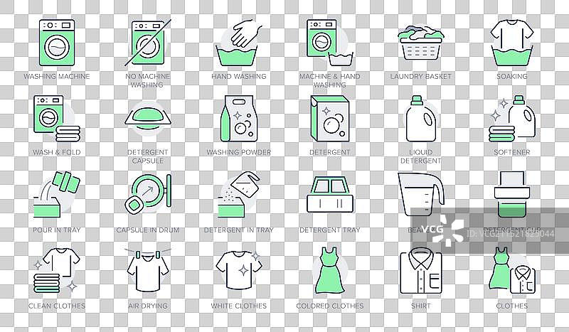 洗衣流程线图标图片素材