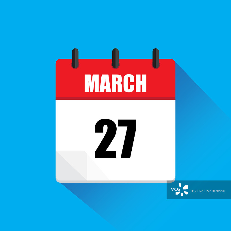 3月日历27号红色高亮图标图片素材