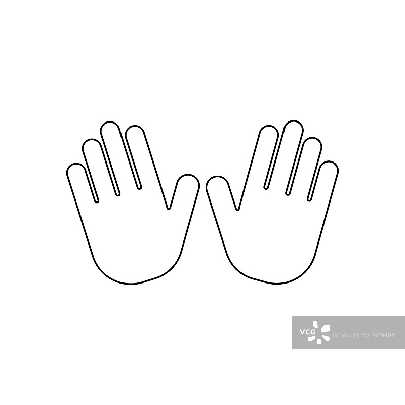 简约黑色线条手套图标图片素材