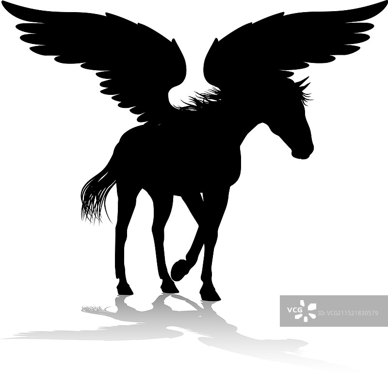 飞马剪影神话中的飞马图片素材